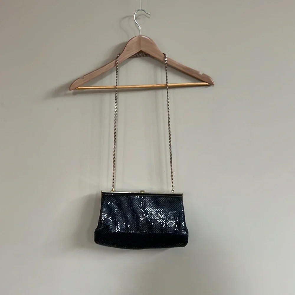 Whiting and Davis Black Metal Mesh Shoulder or Clutch Purse - Picture 3 of 12